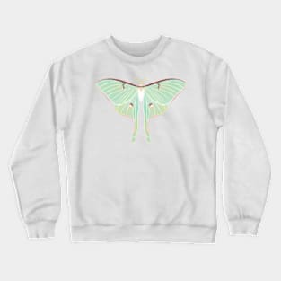 Luna Moth, Moon Moth, Green Moth Crewneck Sweatshirt